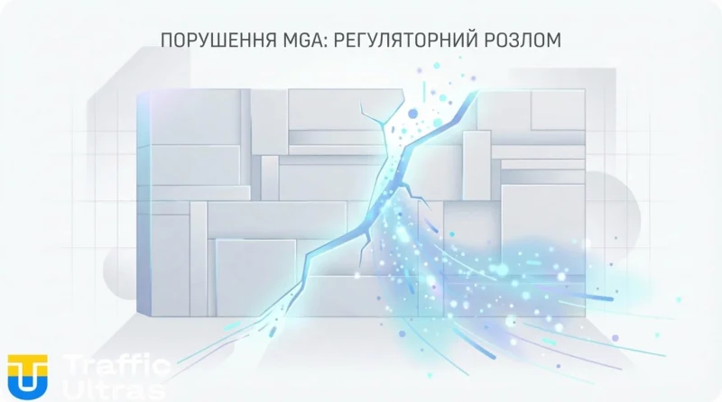 Візуалізація системного збою та тріщини в мережі MGA.