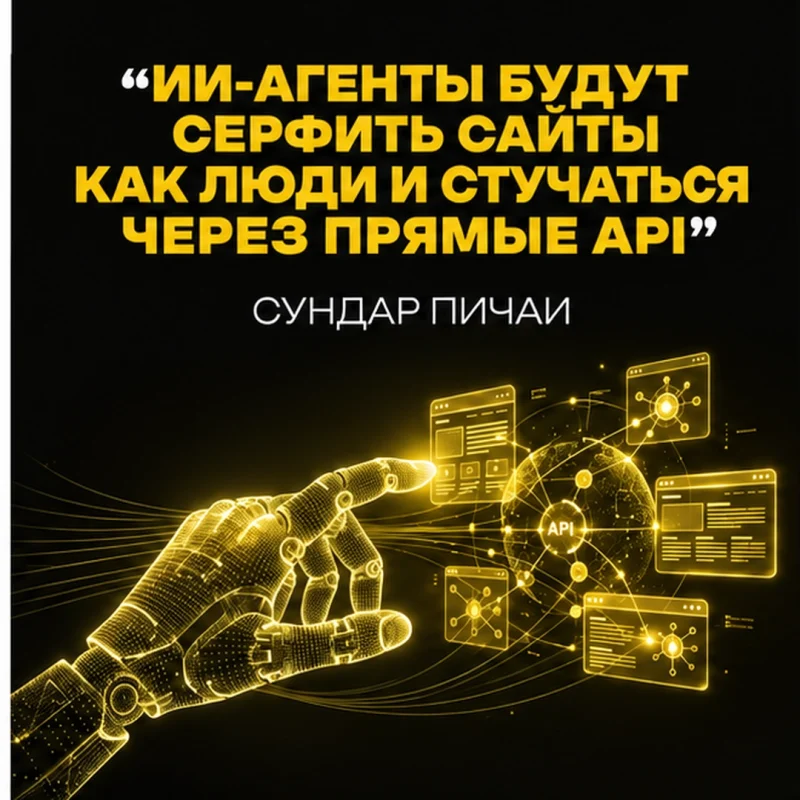 Сундар Пичаи: “ИИ-агенты будут серфить сайты как люди и стучаться через прямые API”