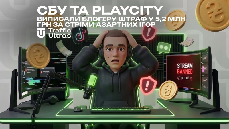 СБУ та PlayCity виписали блогеру штраф у 5,2 млн грн за стріми азартних ігор
