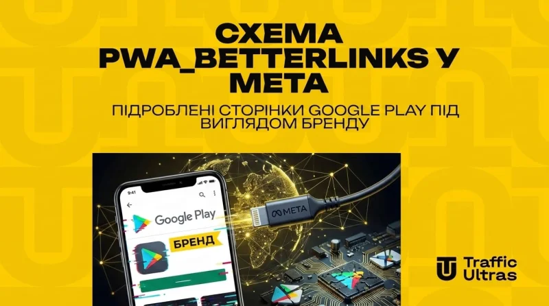 Схема pwa_betterlinks у Meta: підроблені сторінки Google Play під виглядом бренду