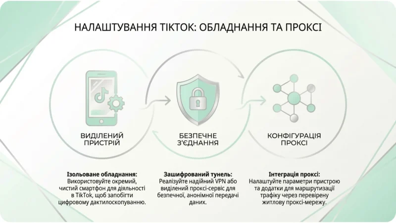 Технічна підготовка смартфона та проксі для TikTok.