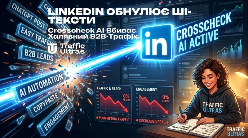LinkedIn обнуляє AI-тексти: Crosscheck AI вбиває халявний B2B-трафік.