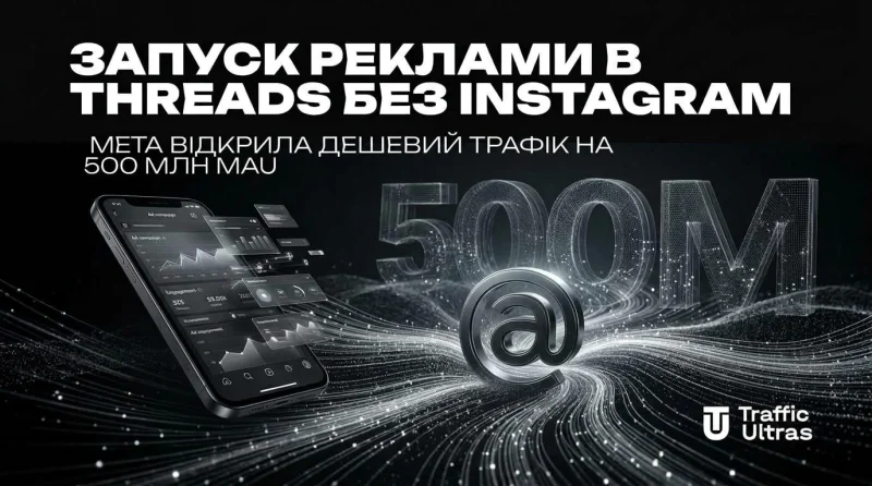 Запуск реклами в Threads без Instagram: Meta відкрила дешевий трафік на 500 млн MAU