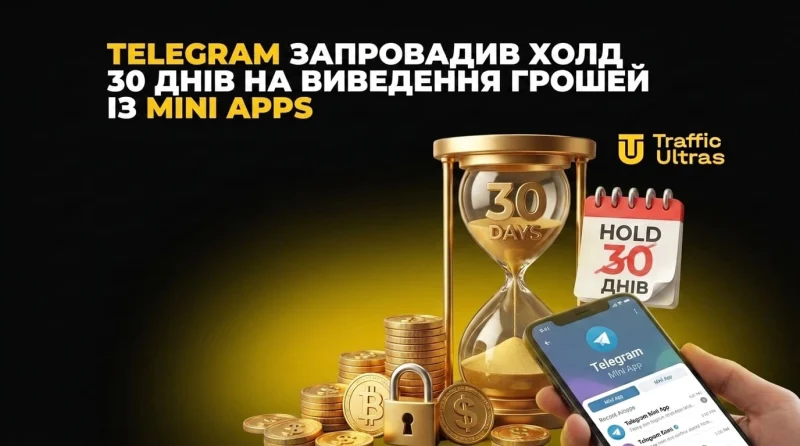 Telegram ввів холд 30 днів на виведення грошей з Mini Apps