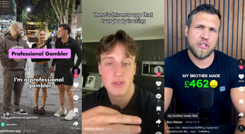 TikTok відео про професійний гемблінг та додатки для ставок