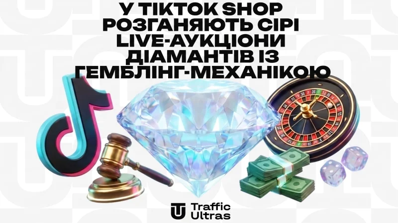 У TikTok Shop розганяють сірі live-аукціони діамантів із гемблінг-механікою