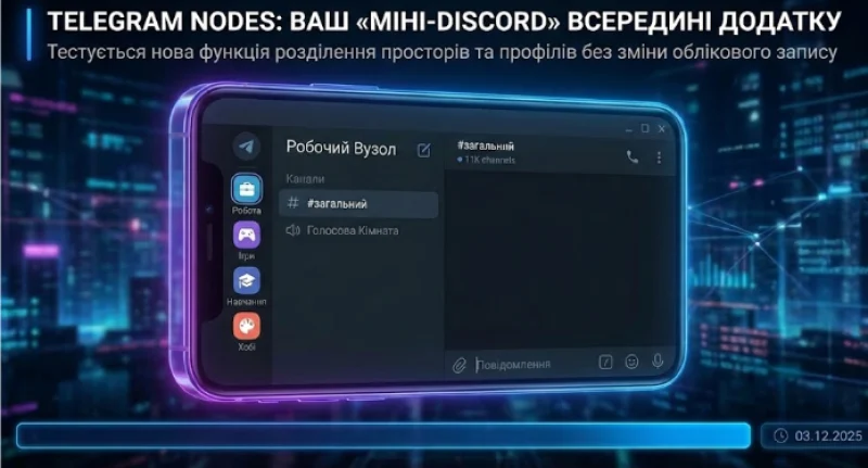 Інтерфейс Telegram Nodes — нові простори в межах одного акаунта