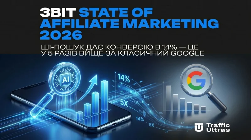 Звіт State of Affiliate Marketing 2026: ШІ-пошук дає конверсію в 14% — це у 5 разів вище за класичний Google