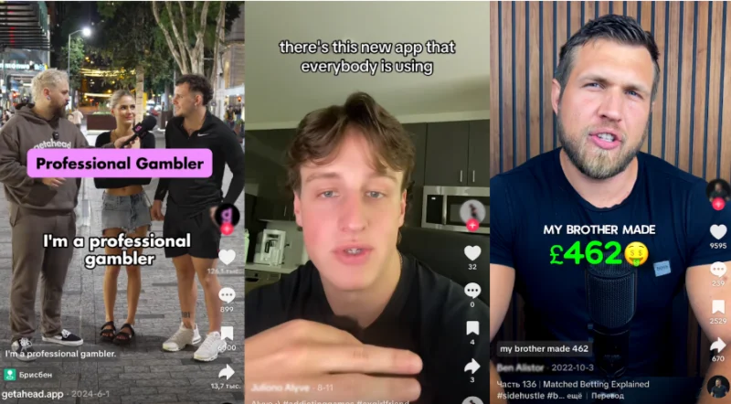 TikTok видео о профессиональном гэмблинге и приложениях для ставок
