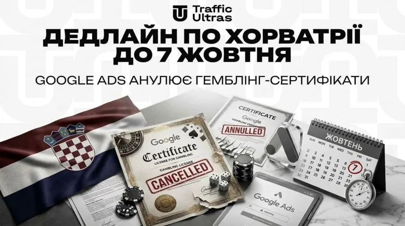 Дедлайн щодо Хорватії до 7 жовтня: Google Ads анулює гемблінг-сертифікати