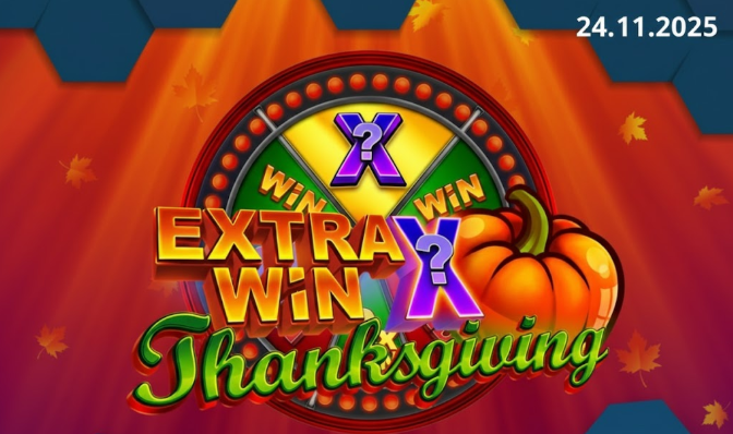 слот Extra Win X Thanksgiving от Swintt с тематикой Дня благодарения, призовым колесом и крупными осенними символами.