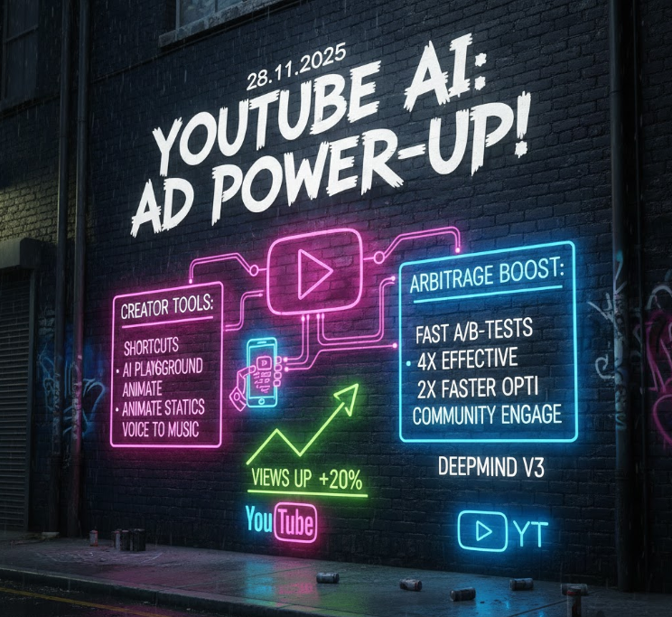 YouTube обновляет ИИ-инструменты для создания креативов и ускорения работы арбитражников