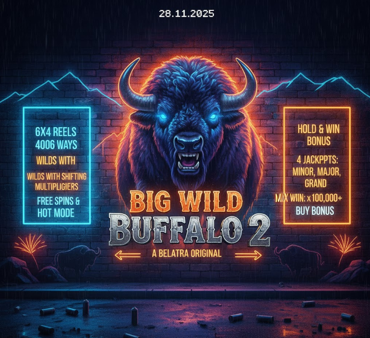 Слот Big Wild Buffalo 2 от Belatra — буйволы, множители и атмосфера американских прерий