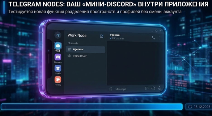 Интерфейс Telegram Nodes — новые пространства внутри одного аккаунта