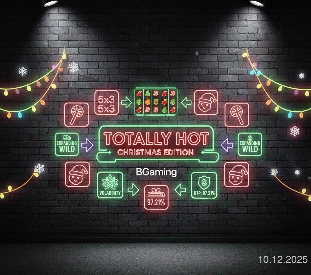 Святкова версія слоту Totally Hot від BGaming із різдвяною графікою, льодяниками та динамічними анімаціями