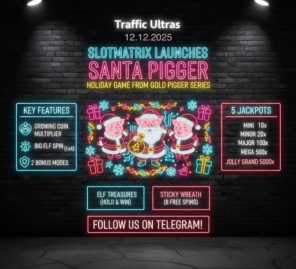 Зображення ігрового слота Santa Pigger від SlotMatrix у різдвяному стилі