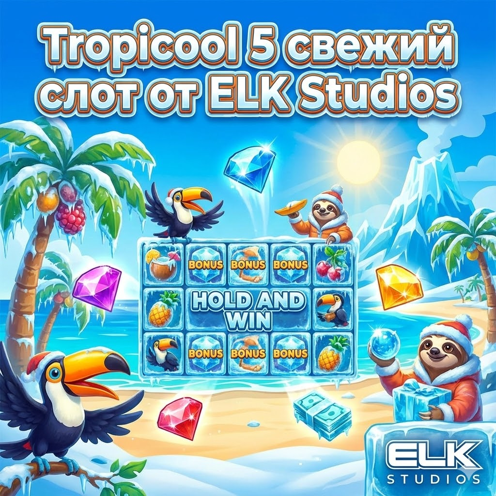 Игровой слот Tropicool 5 от ELK Studios с яркими символами и бонусами