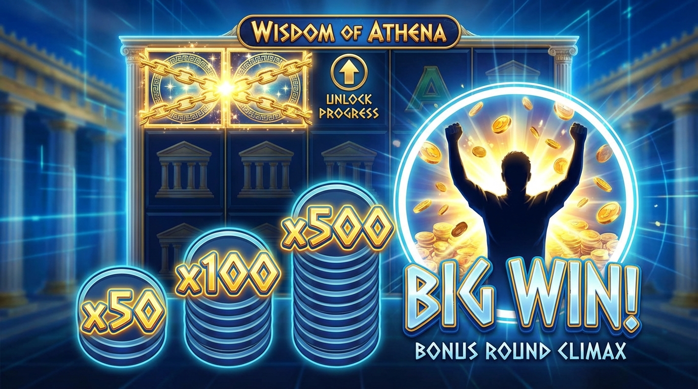 Таблица с RTP, волатильностью и максимальным выигрышем слота Wisdom of Athena