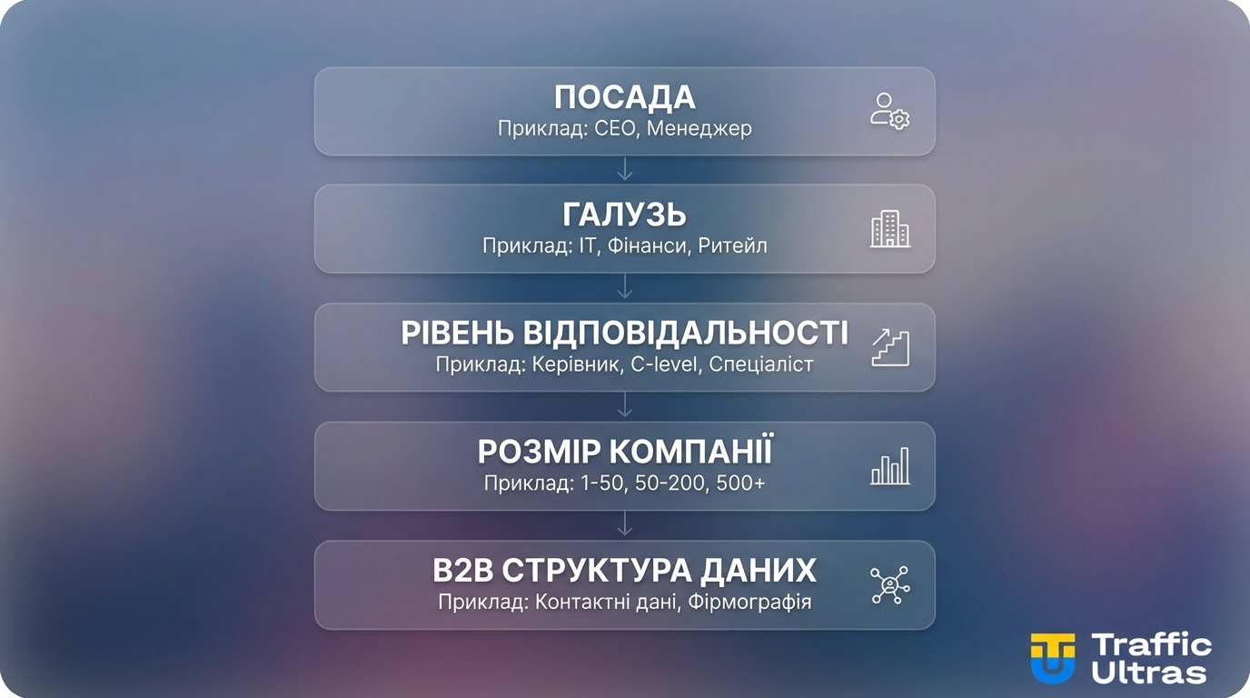 Таргетинг у LinkedIn Ads за посадою, галуззю та рівнем позиції