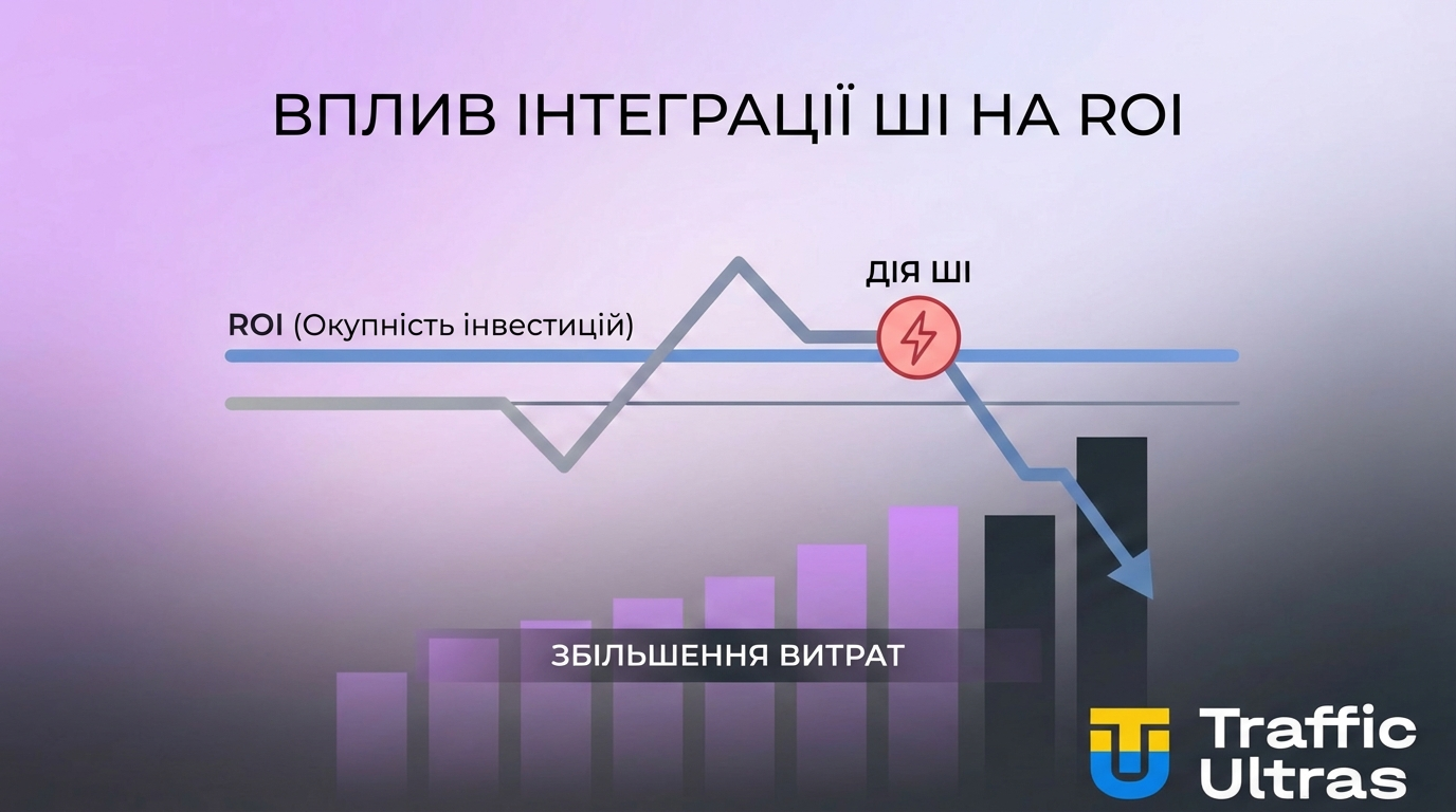 Графік впливу автоматичних змін Google Ads на окупність (ROI) гемблінг-кампаній.