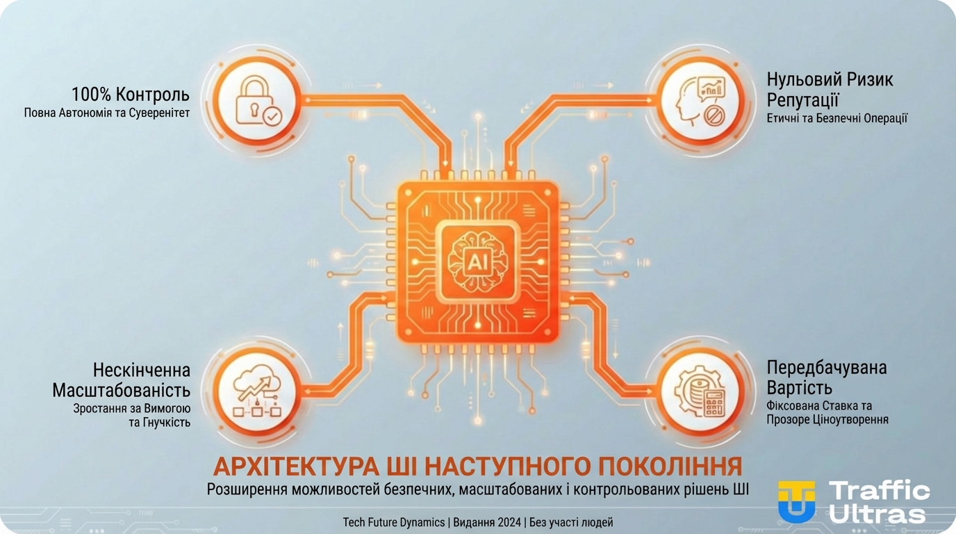 Схема стратегічних переваг використання ШІ-блогерів та віртуальних аватарів в арбітражі.