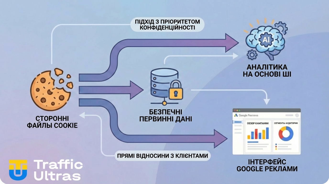 Перехід Google Ads від third-party cookies до first-party data та навчання AI алгоритмів