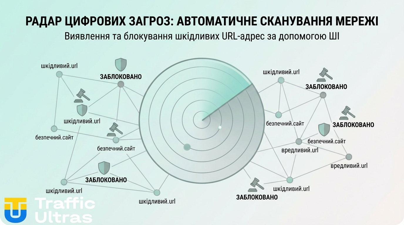 Схема роботи системи WebD: автоматичний моніторинг та блокування URL.