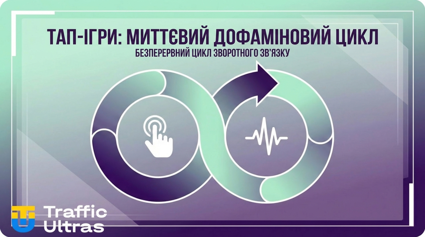 Схема дофамінової петлі та миттєвого зворотного зв'язку в Tap Games.