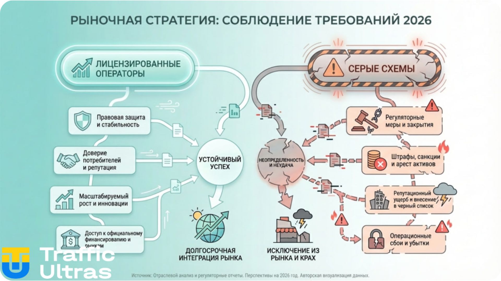Сравнение стабильности лицензионных операторов и рисков серых схем.