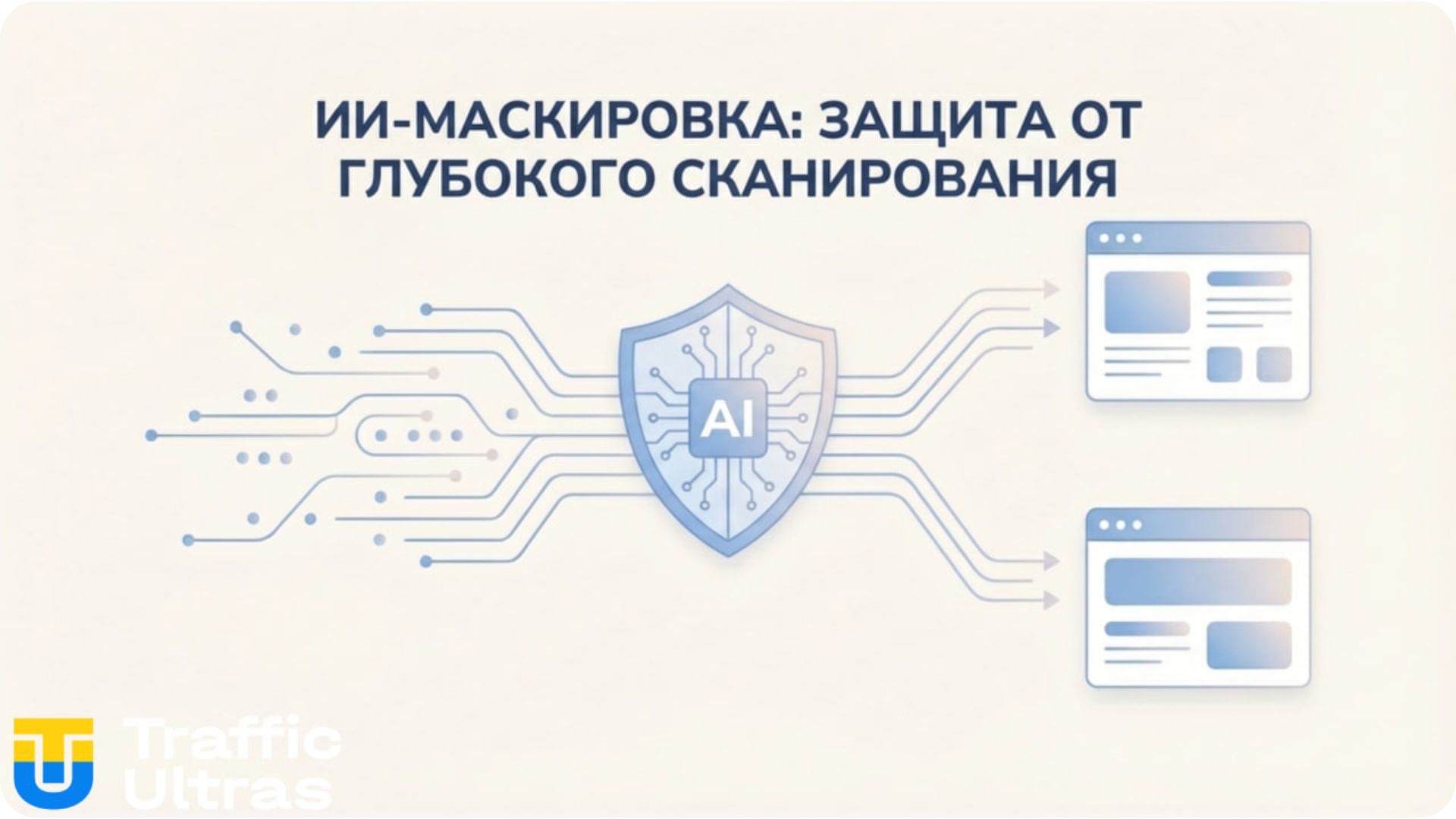 Схема работы AI клоакинга и генерации White Pages в 2026 году.