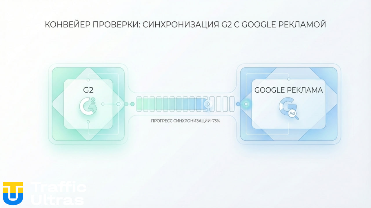Схема взаємодії G2 Risk Solutions та Google Ads при верифікації.