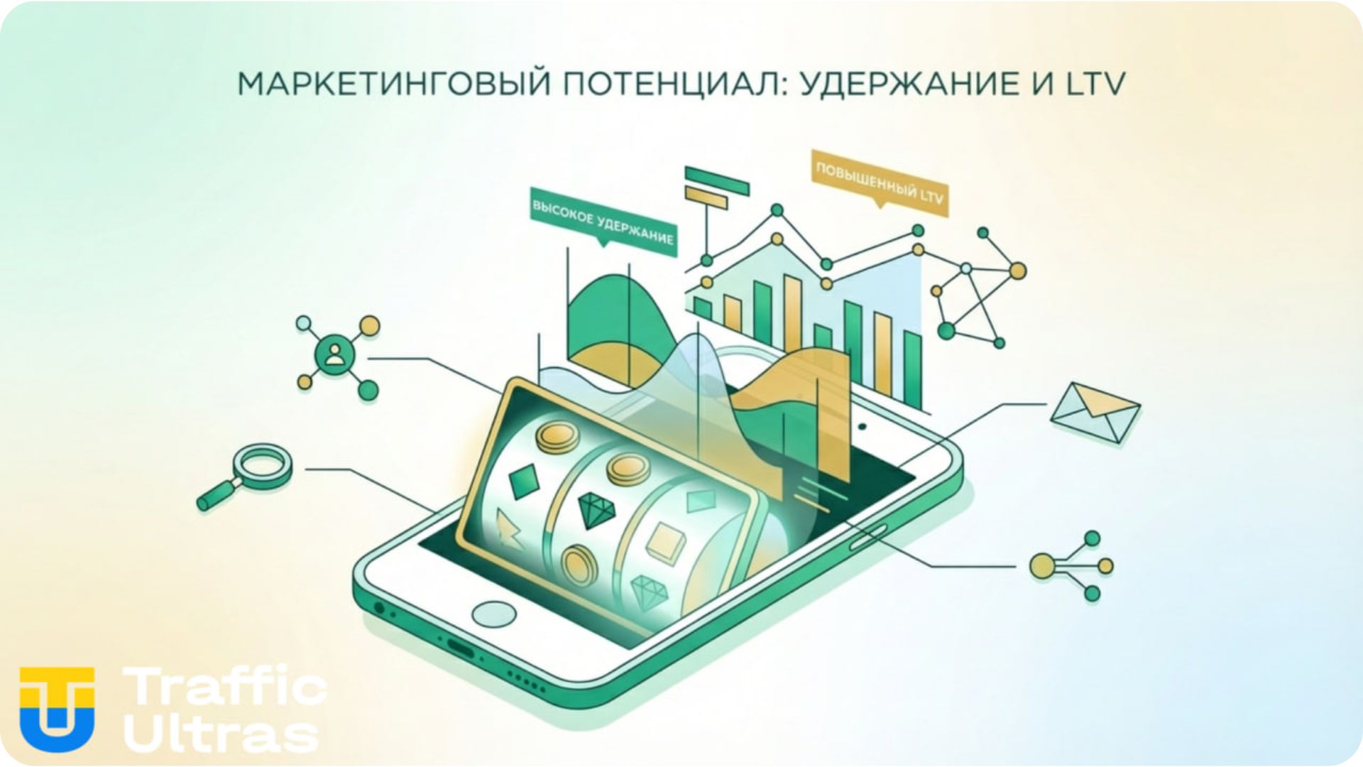 Аналитика Traffic Ultras: удержание (Retention) и LTV слота Patrick's Club для арбитража.
