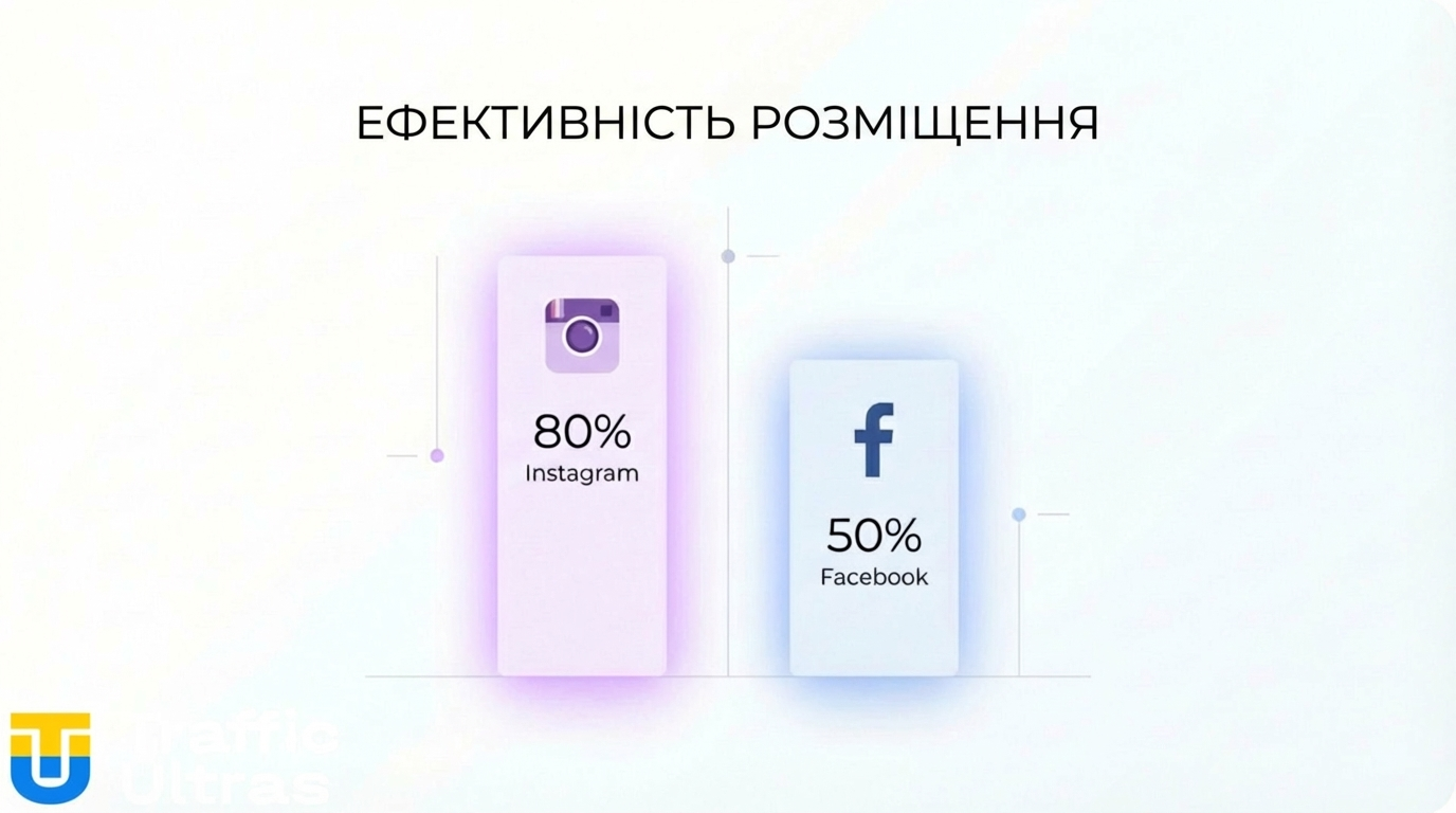 Порівняння ефективності Facebook та Instagram через Meta AI.