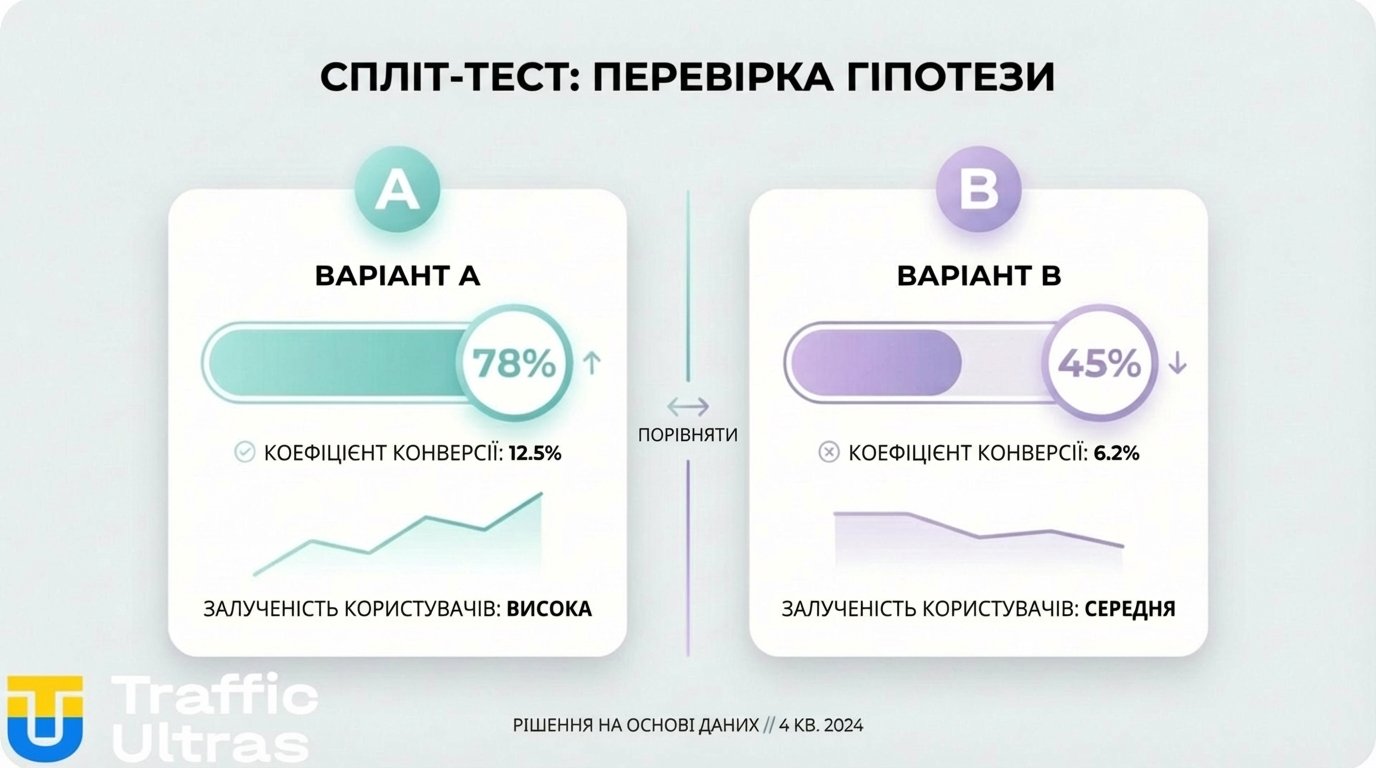 Візуалізація спліт-тесту рекламних кампаній для оцінки ROI.