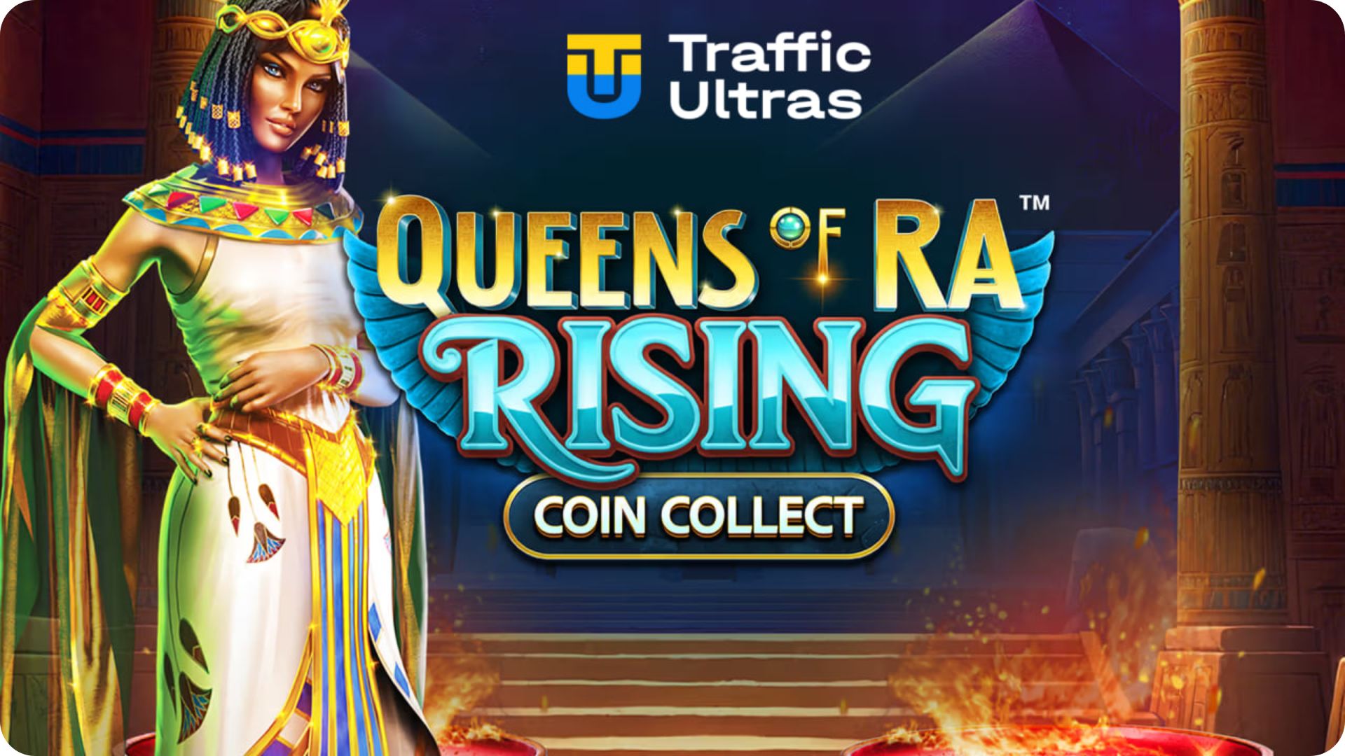 Промо-арт слота Queen's of Ra: Rising Coin Collect от Games Global