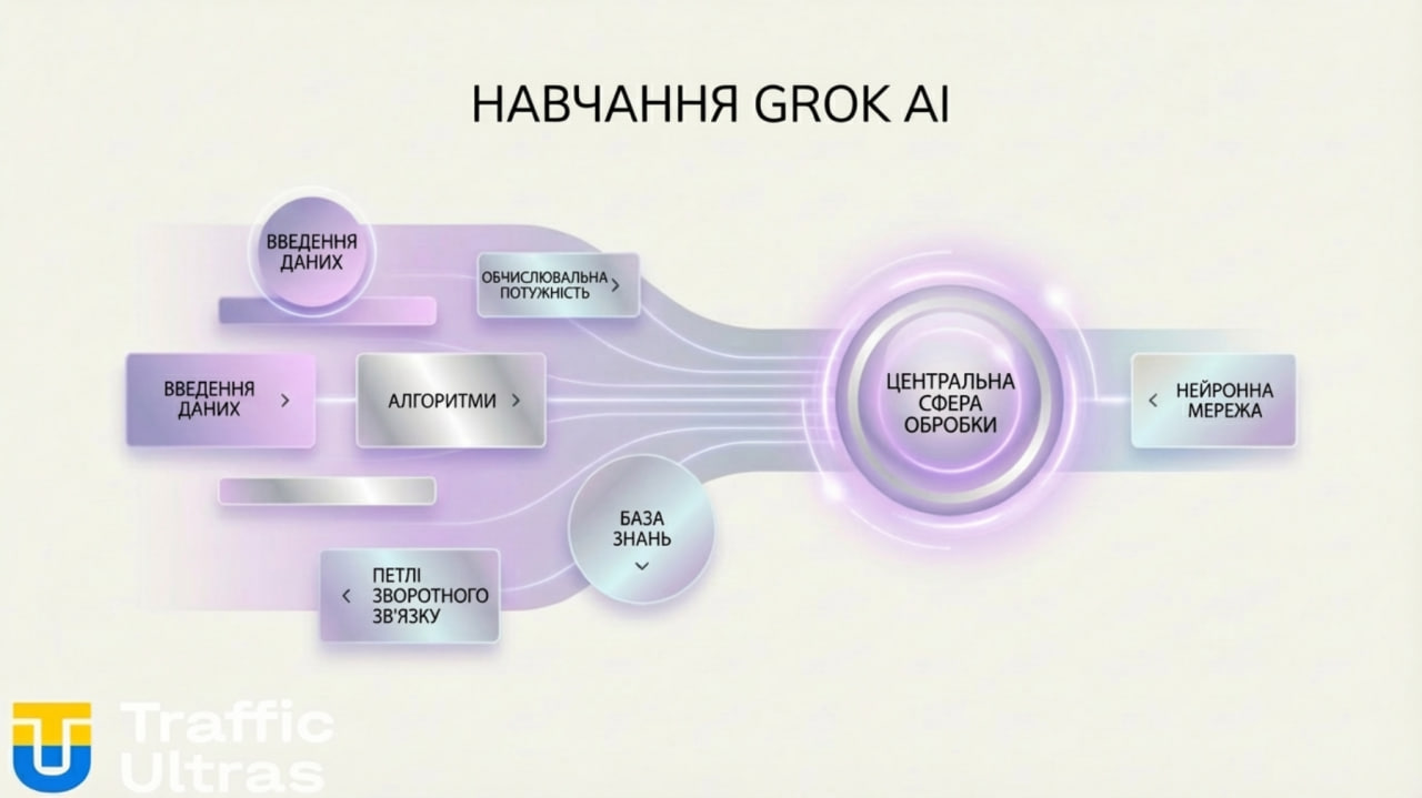 Навчання нейромережі Grok на якісних даних.