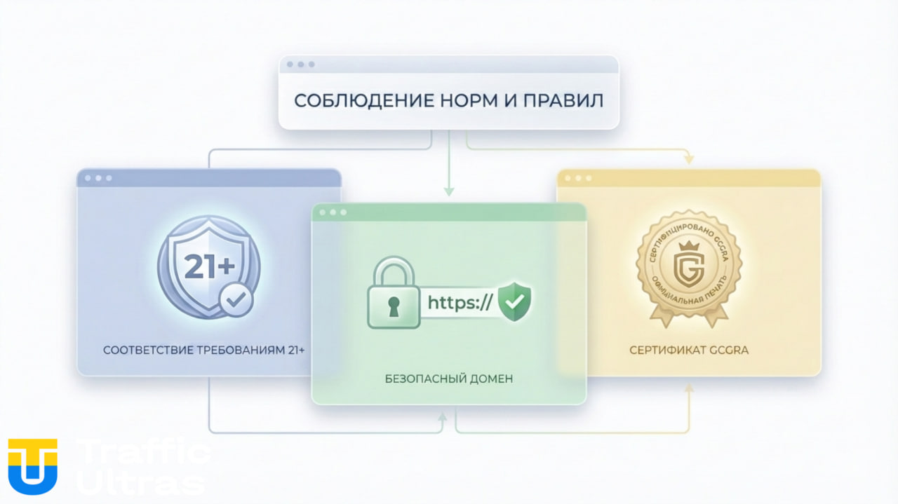 Технические требования Google к рекламе гемблинга в ОАЭ.