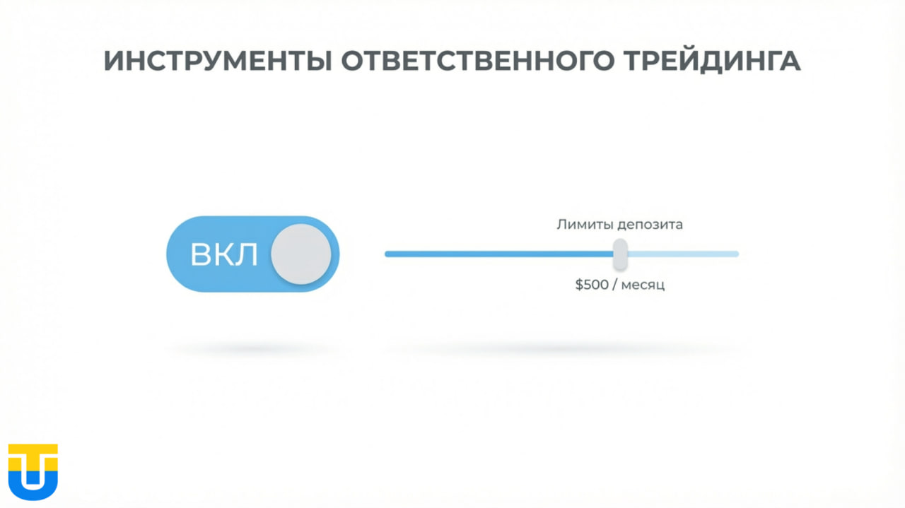 Визуализация инструментов самоограничения: торговые перерывы и лимиты.
