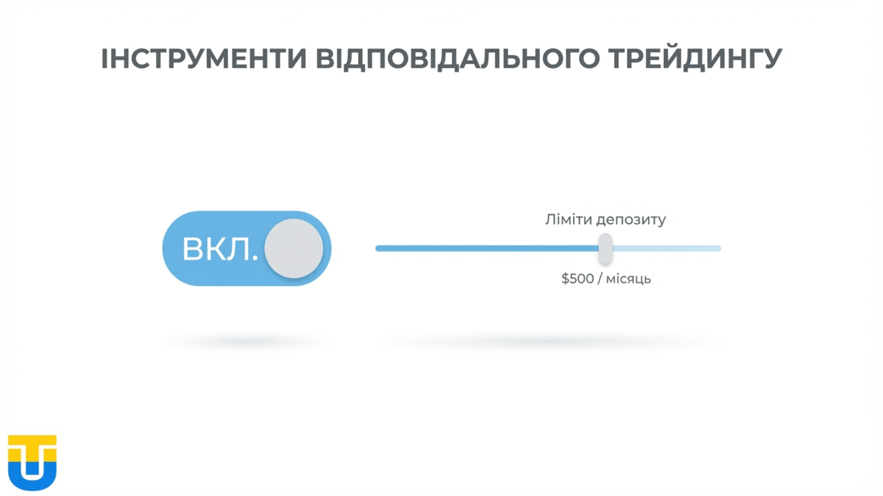 Візуалізація інструментів самообмеження: торгові перерви та ліміти.
