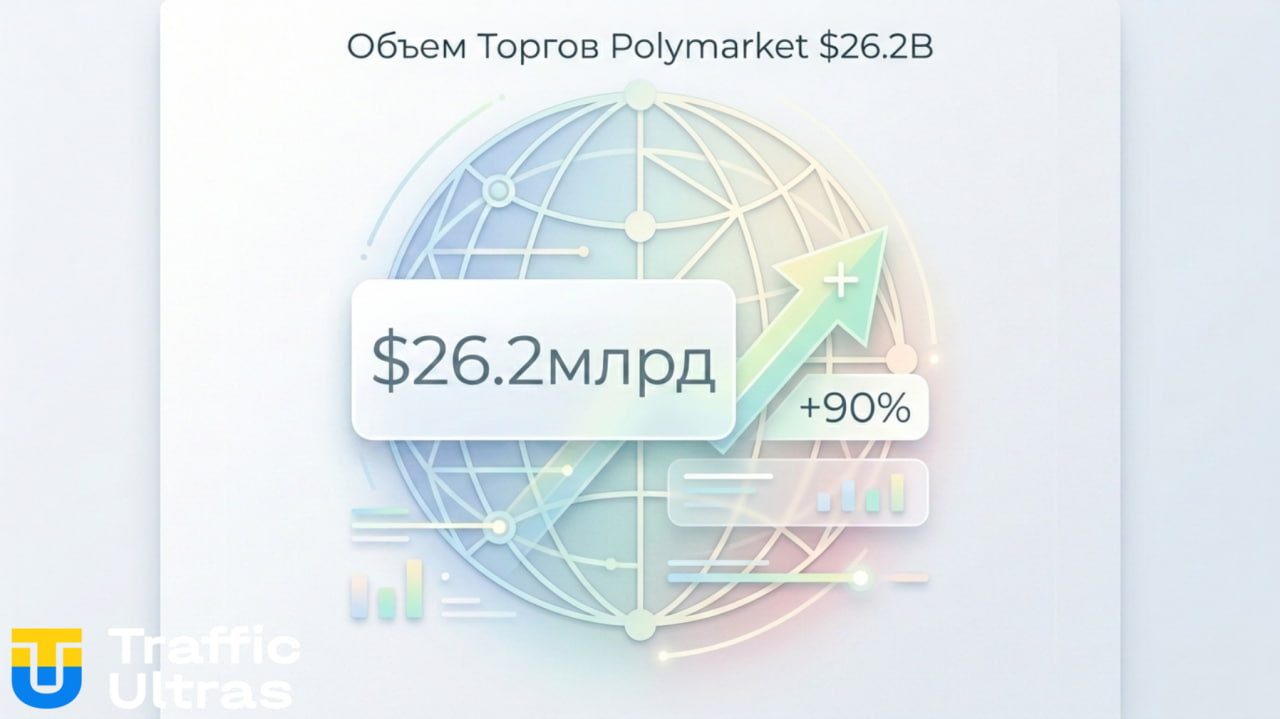 Рост объемов торгов Polymarket до 26,2 млрд долларов в 2026 году