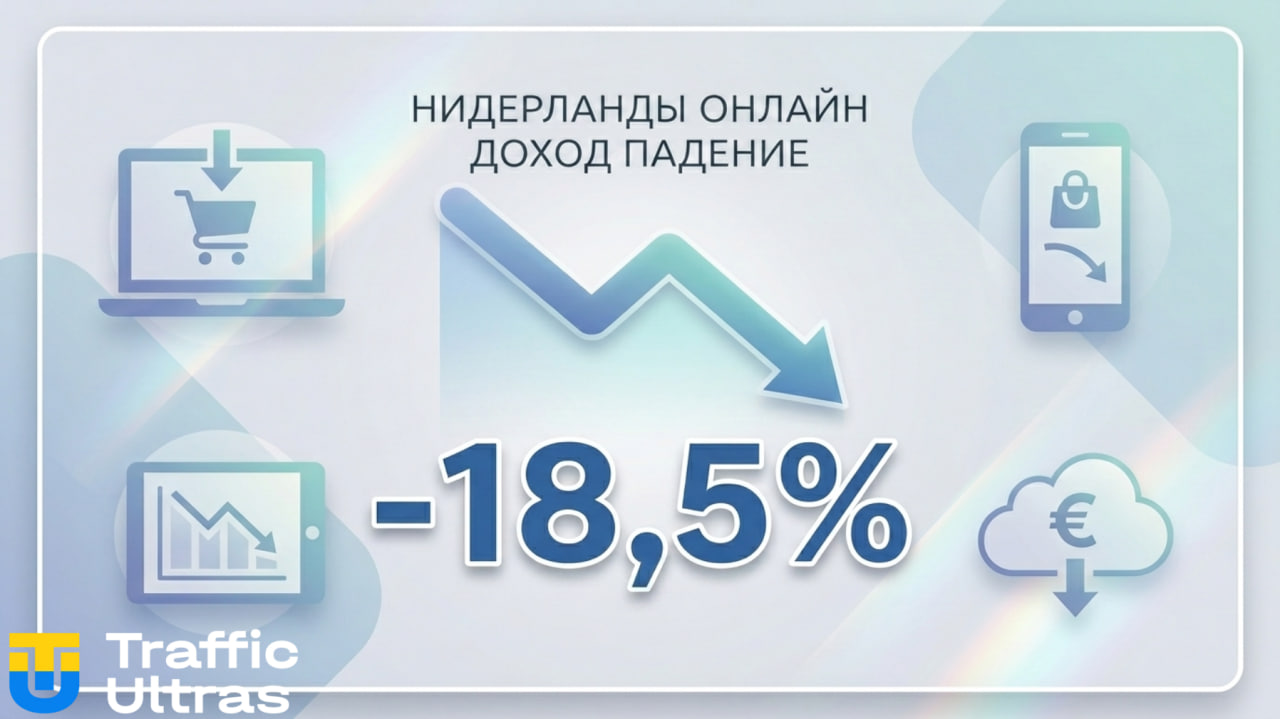 График падения доходов онлайн-гемблинга в Нидерландах 2025-2026.