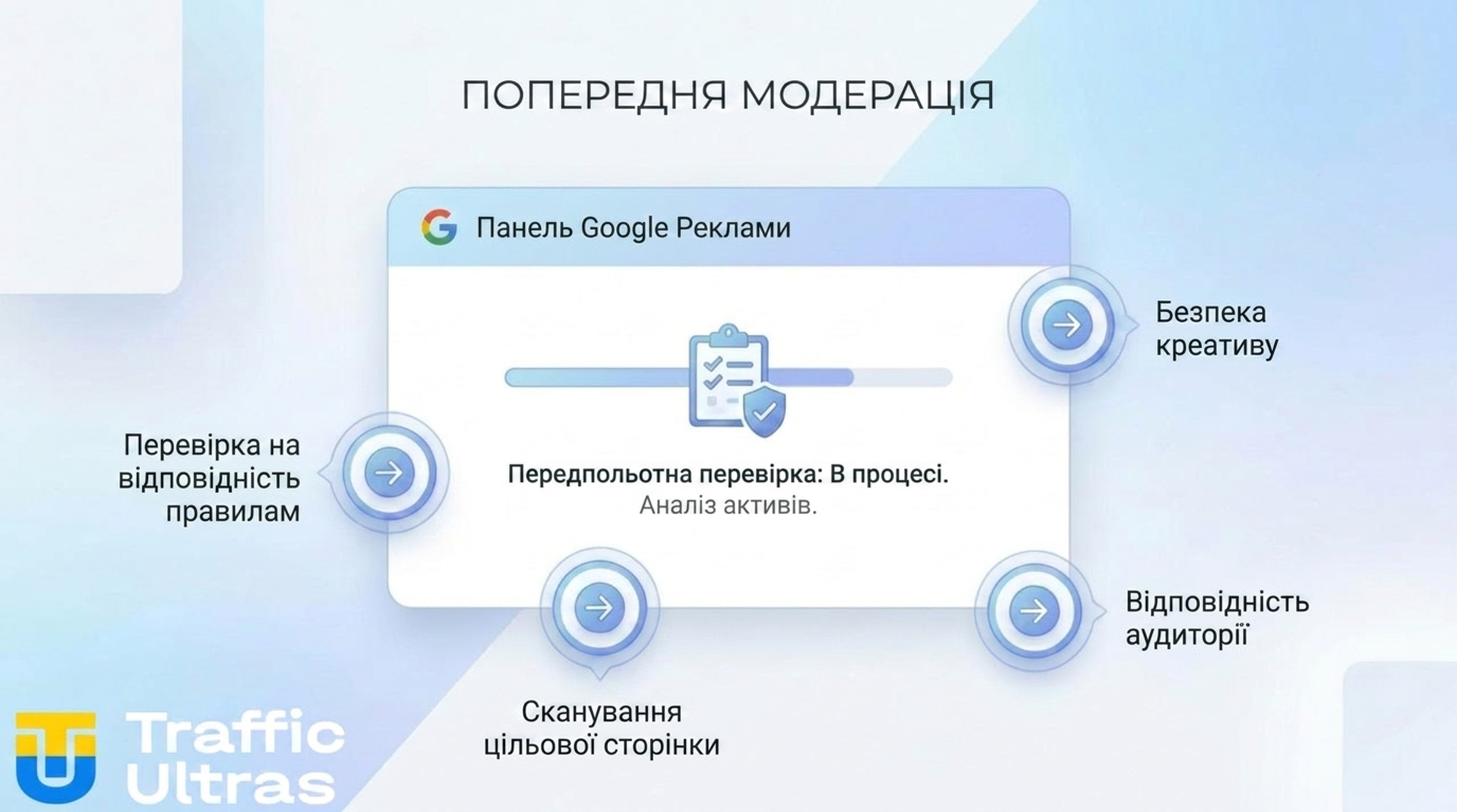 Інтерфейс Google Ads Advisor з функцією превентивної перевірки.