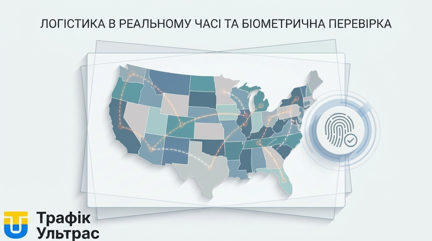 Інфографіка контролю логістики та біометрії в TikTok Shop.