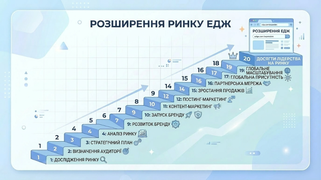  Ріст частки ринку браузера Microsoft Edge.