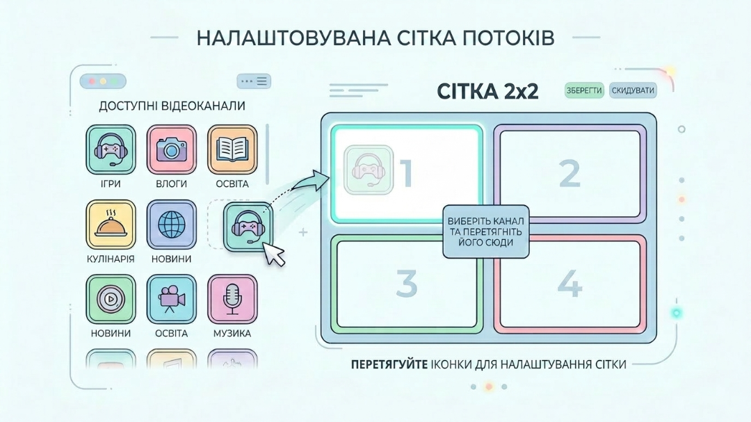 Кастомізація сітки стрімів у YouTube Multiview