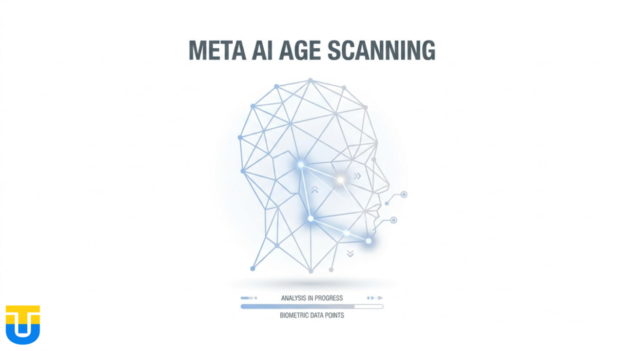 Схема работы алгоритма Meta AI Age Assurance по анализу строения лица.
