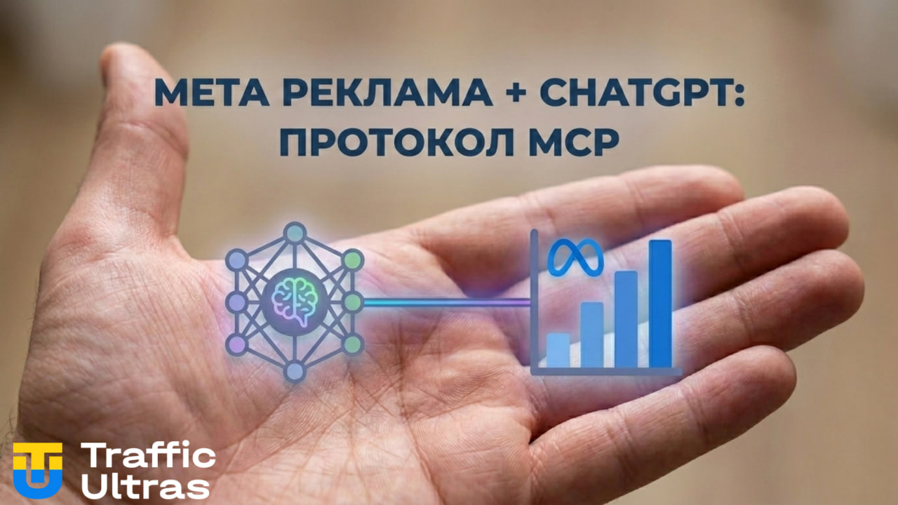 Схема подключения Meta Ads к ChatGPT через протокол MCP.