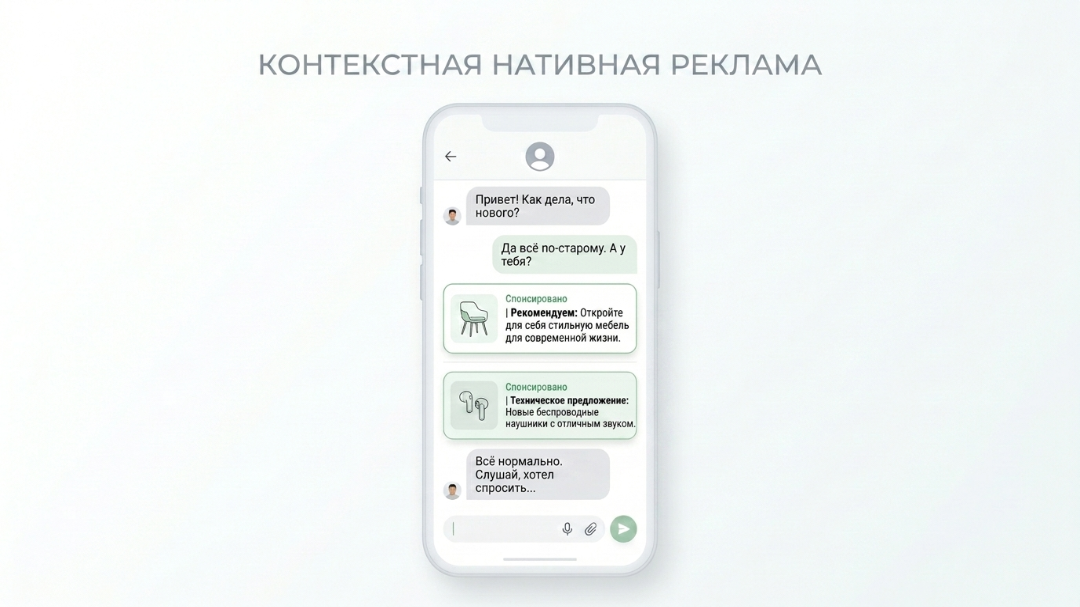 Пример нативной рекламы в диалоге ChatGPT