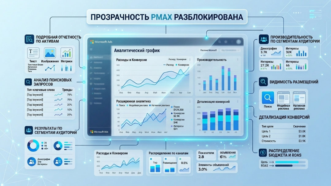  Прозрачность кампаний Performance Max в Microsoft Ads