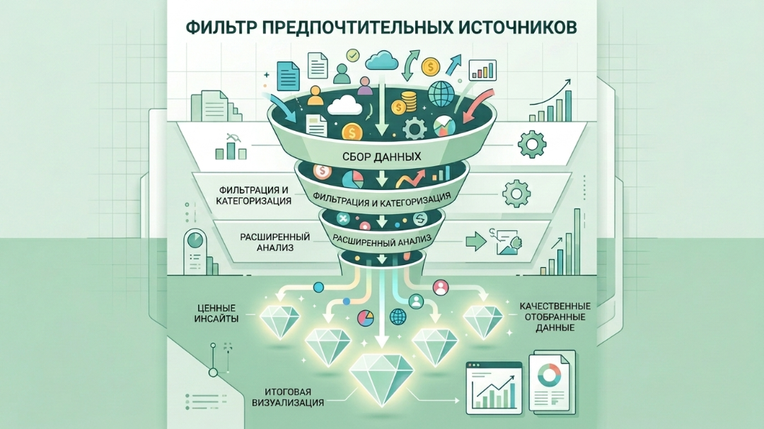  Визуализация системы отбора приоритетных источников Google Preferred Sources